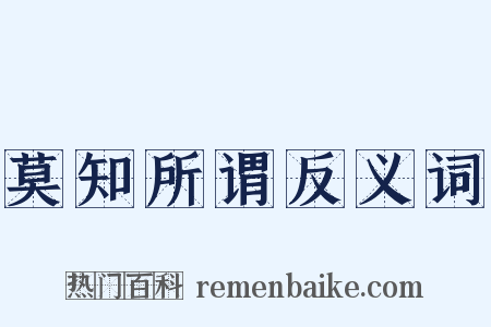 莫知所谓反义词是什么意思的图片